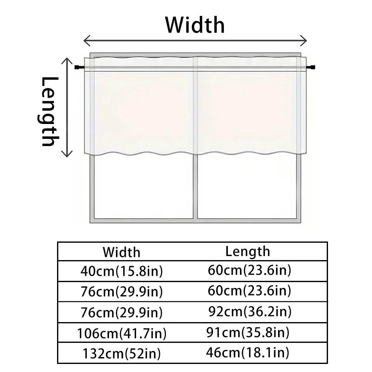 Solid Short Blackout Curtain - Small Kitchen  Bathroom Decor with UV Protection