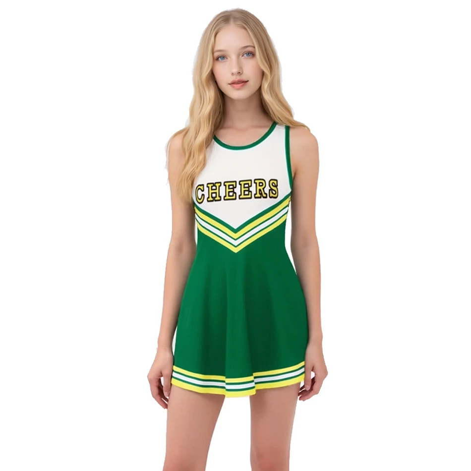 Family Matching Dress Cheerleaders Performance Uniforms Outfits Girls Kids Cheerleading Socks Sets Women Cheering Team Costumes - 5