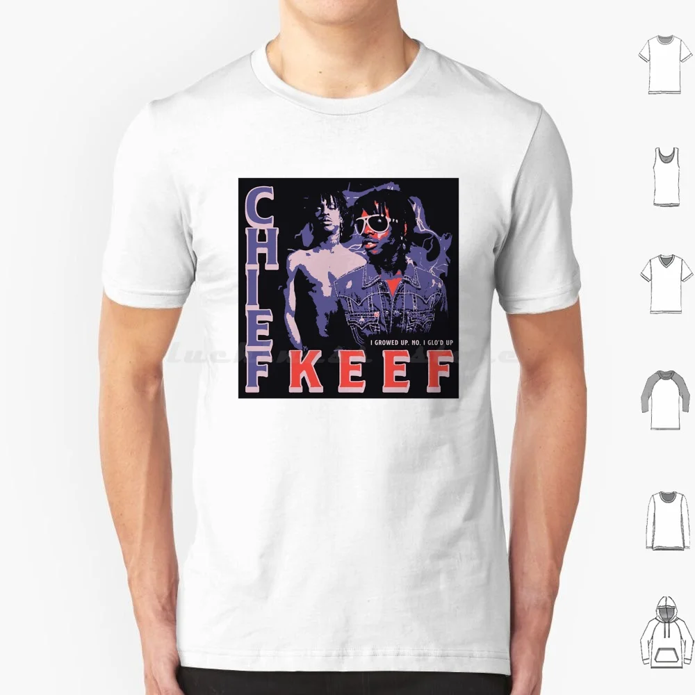 Vintage Chief Keef Tee Shirt Classic T-Shirt T Shirt Big Size 100% Cotone Glo Gang Rap Chief Keef 2016 Chief Keef Music Video