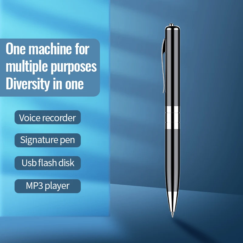 Mini Digital Voice Recorder Portable Writing Pen File Encryption Audio Recorder One Click Smart Voice Ativated Mp3 Player U-disk