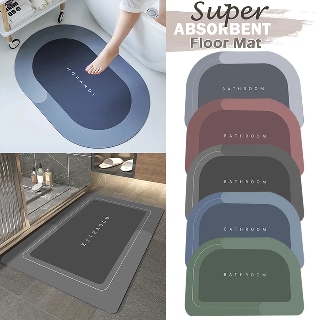 Boue Salle De Bain Porte D'Entrée Tapis , Toilette Eau Absorbant À Séchage  Rapide Anti-Dérapant Tapis , Peut Être Couper, Mode en ligne