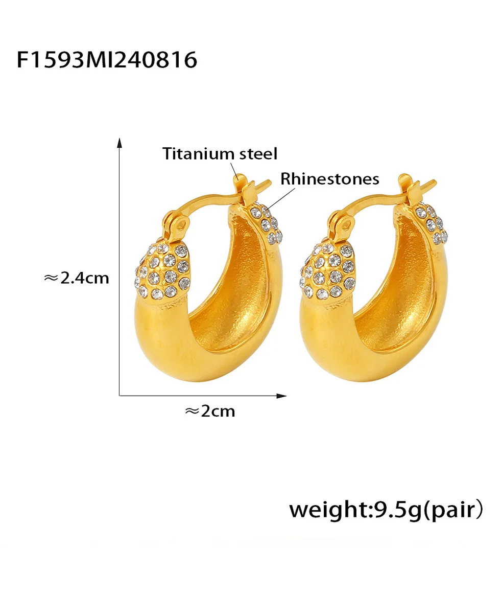 316 Edelstahl Vergoldete U-förmige Ohrringe Luxuriöse Flügel-Ohrringe für Damen Wasserdichter Modeschmuck – Detail 3