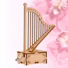 Wooden Handwork Music Box Harp Shape Music Box Wooden Music Box Assembled Muic Box for Kids Handwork Assembled Music Box 5