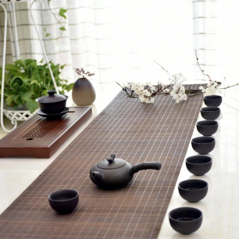 Versatile Bamboo Mat: Customizable Tea Mat & Coaster, Decorative Wall Covering, Table Runner, Bamboo Curtain