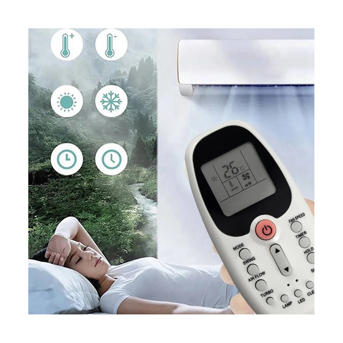 Telecomando Zh/Ez-01 Ac Sostituire Per Chigo Tornado Whirlpool Condizionatore D'Aria Telecomando Zh/Ez-01