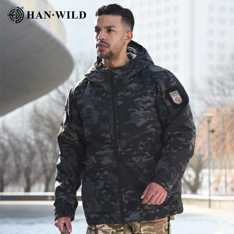 Winter Men Tactical Heat Reflective Jacket Outdoor Jackets Warm Windproof Waterproof Camouflage Coats Hooded Camo Climb Parkas