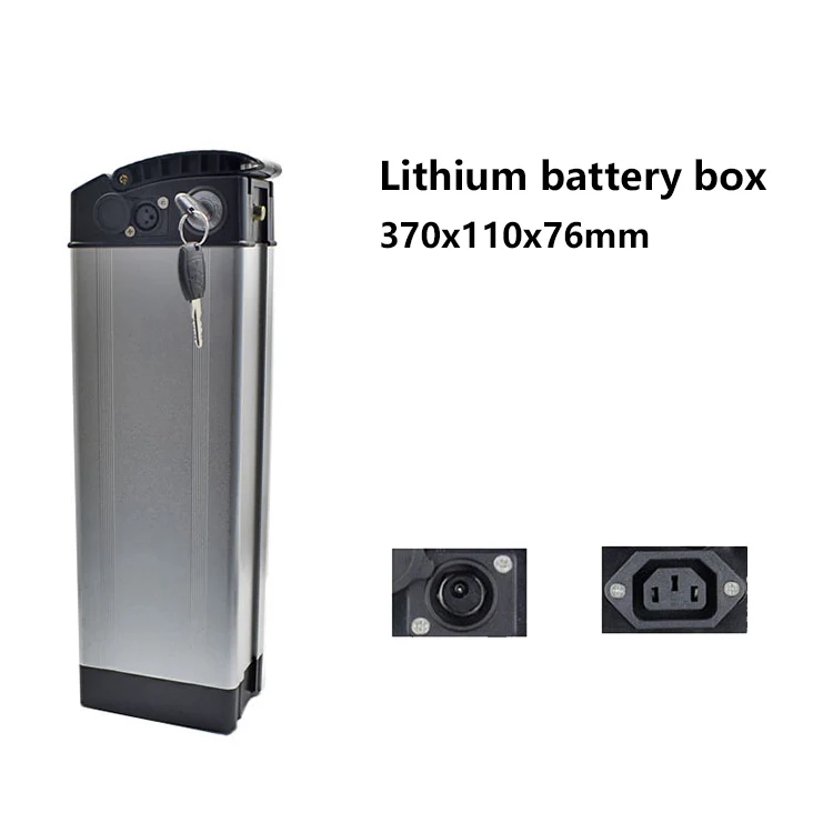 

High Quality 1*Battery Box+2*Keys Bicycle Components Case ONLY DC2.5/con For 1865o Lithium Battery 370x110x76mm