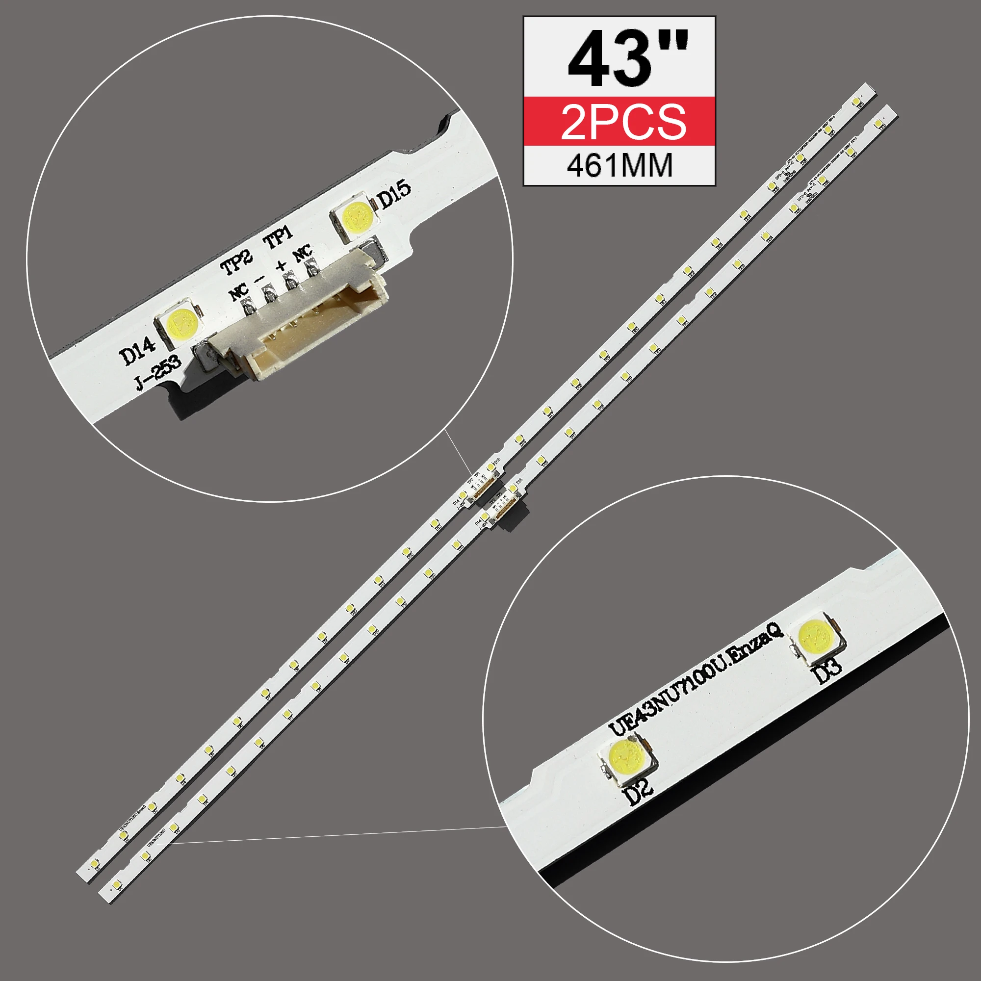 아모라 가습기 LED 백라이트 스트립 (2) 삼성에 적합한 43NU7100 UE43NU7100 UN43NU7100 UE43NU7100U AOT_43NU7100F UE43NU7120U UE43NU7170U BN96-45954