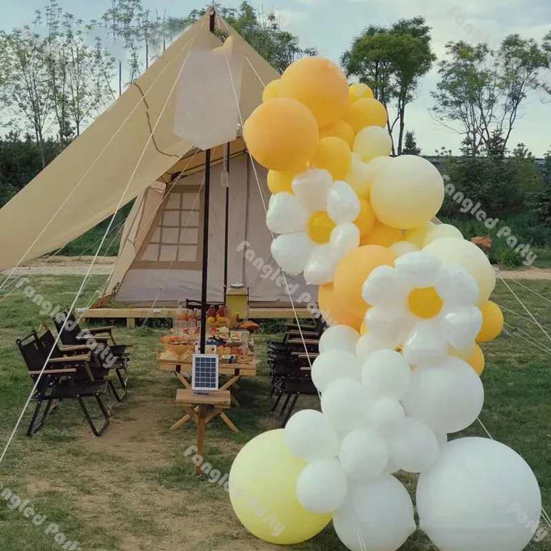 

68 шт. матовые лимонно-белые маргаритки, шарики в стиле бохо для свадебной вечеринки, два шара в форме жгута, арка для свадьбы, дня рождения, вечеринки, декор для пола