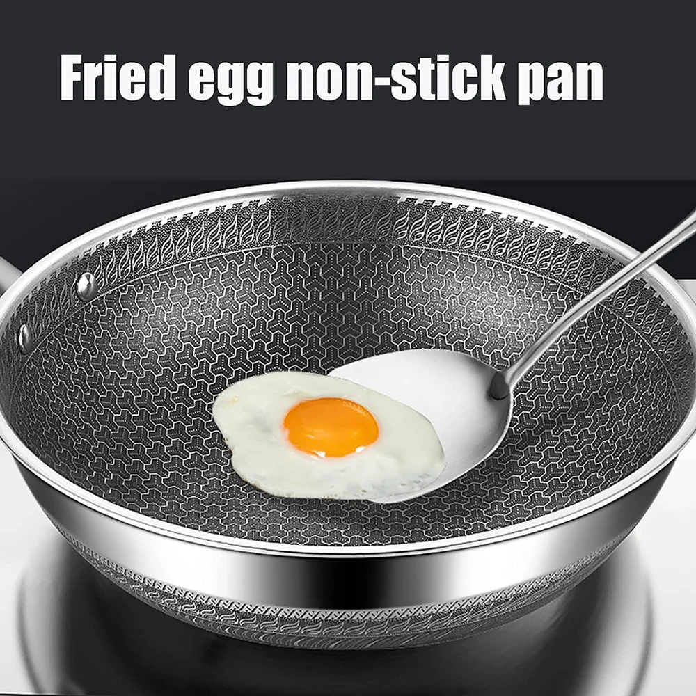 Honeycomb Frying Pan, Stainless Steel Skillet, Nonstick Egg Fry