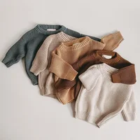 0-6T Newborn Baby Sweater Kid Boy Girl Winter Clothes Warm Thick Knit Pullover Top Infant Long Sleeve Basic Knitwear Outfit 1