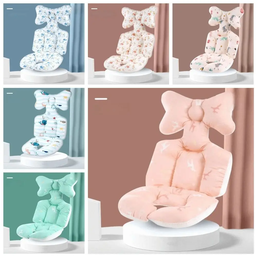 Soft Baby Stroller Cushion Cartoon Printed Comfortable Baby Pram Seat Mat Breathable Car Seat Dining Chair Cotton Pad
