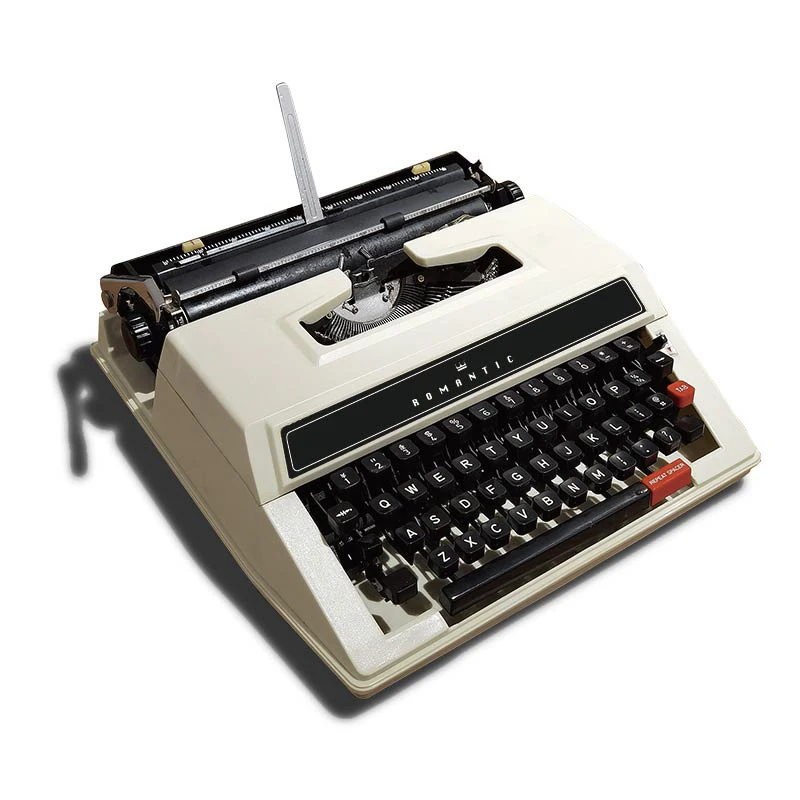 TypewriterWhiteEnglishMachinery1980SNormalUseRetroArtisticGiftsAncientandOldThings.jpg