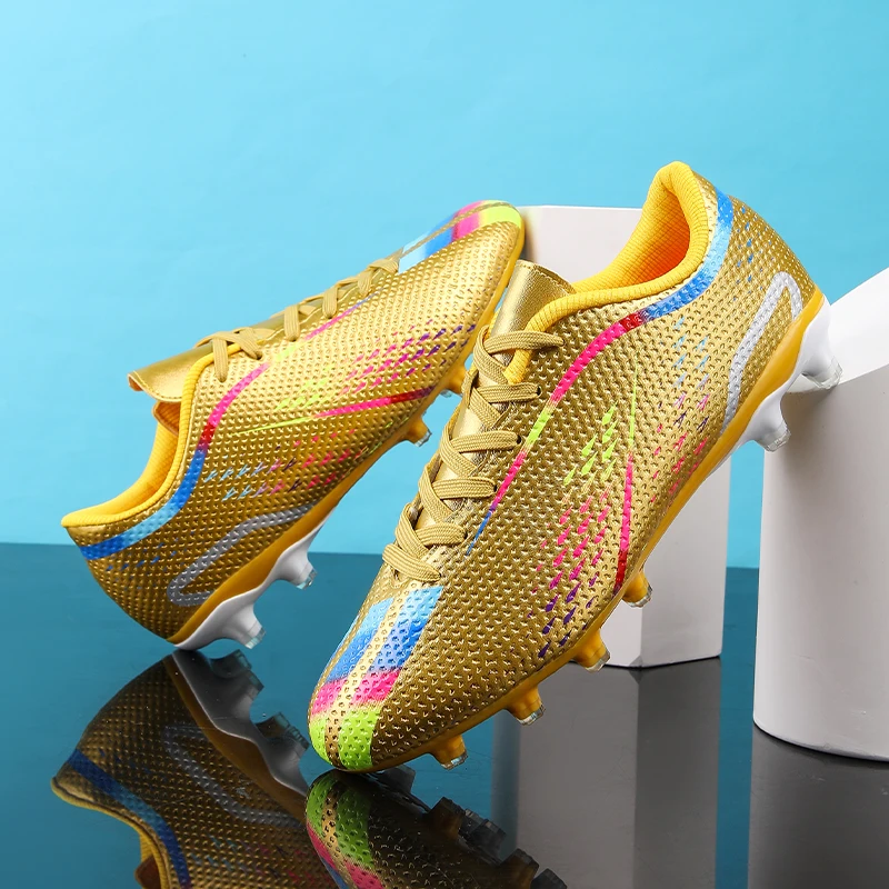 

H-X28 Ultralight Mens Soccer Shoes Wearable Non-Slip Turf Soccer Cleats for Kids TF/FG Training Football Boots Chuteira Campo