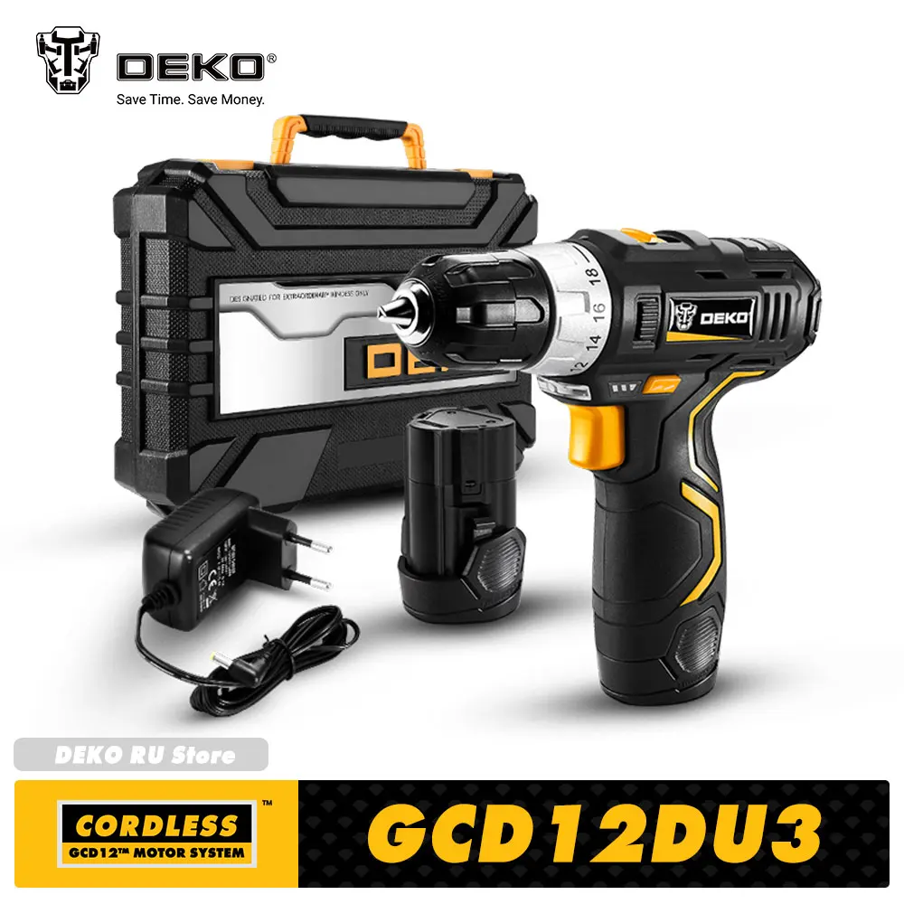 

DEKO GCD12DU3 MAX CORDLESS DRILL IMPACT DRILL ELECTRIC SCREWDRIVER WITH 1.5AH DC LITHIUM-ION BATTERY PERFORATOR POWER TOOL