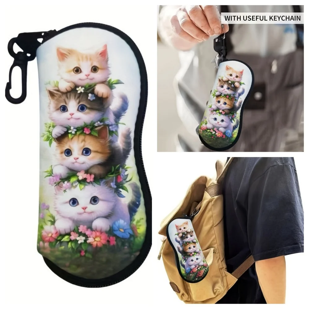 1pcs Cute Capybara Glasses Storage Box Women Men Sunglasses Reading Protector Cover Travel Portable Butterfly Eyeglasses Case