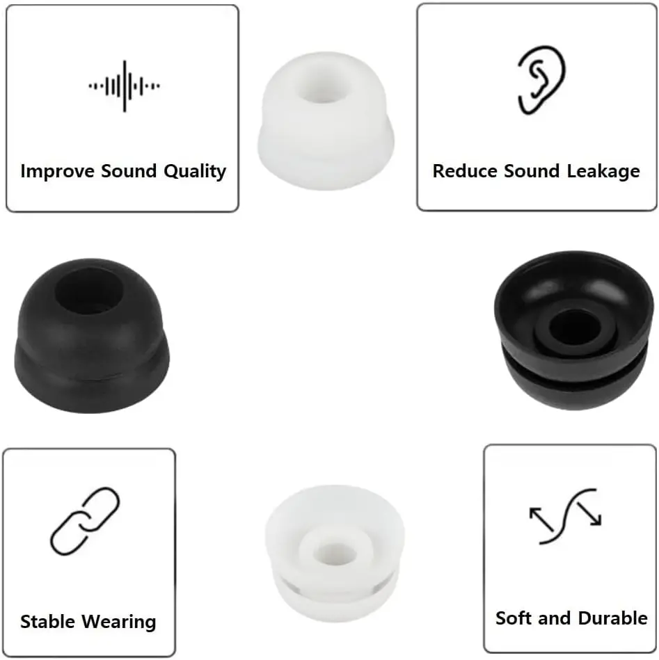 thumbnail image 2 of Diofit Multi-Flange Eartips For Galaxy Buds2 Pro & Beats Fit Pro - Secure Fit Earpads (Black, S/M/L) 2 of 9