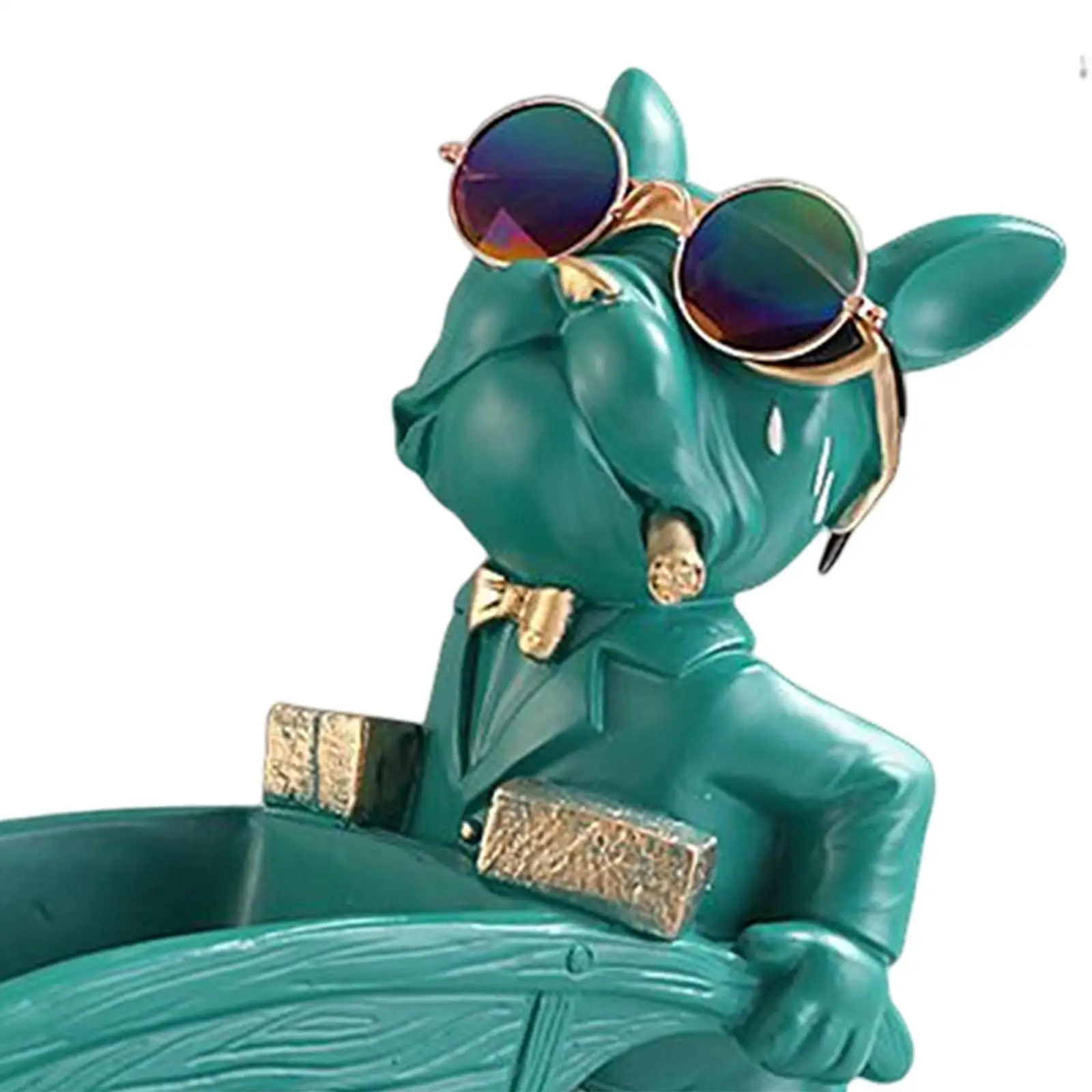 

Скульптура собаки с сервировочным подносом, фигурка животного, украшение для крыльца, черный