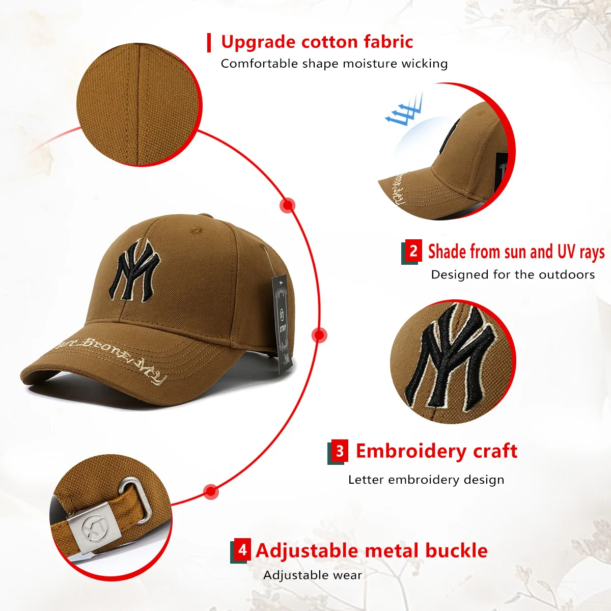 Hat Women's Korean Version Cap Soft Top Washed Distressed Baseball Cap Fashion Casual Men's Embroidery Sunshade Sunscreen Hat