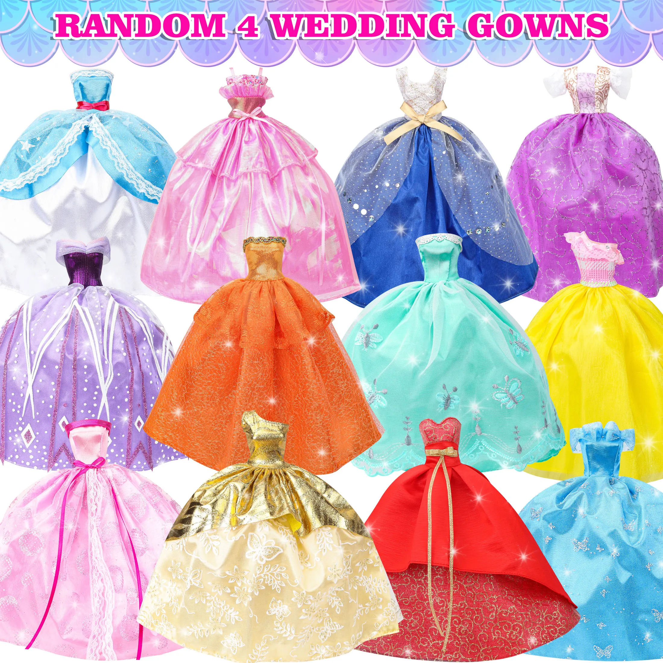 Random 60 PCS Gorgeous Doll Clothes and Accessories for 11.5 Inch fashion Doll -doll House Accessories- A Perfect Gift for Girls 2