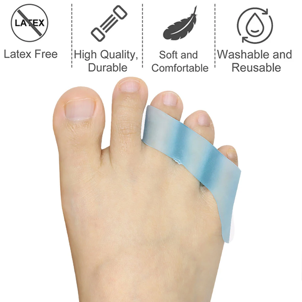 Pexmen 2Pcs Soft Gel Toe Separator Pinky Toe Straightener Little