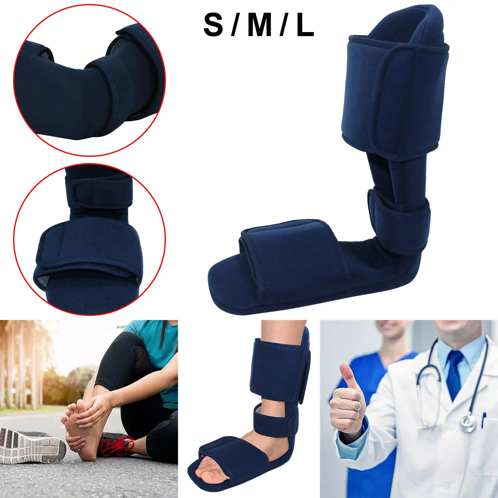 

Plantar Fasciitis Night Splint Soft 90 Degree Support Achilles Tendon Foot Brace Orthopedic Sleeping Immobilizer for Foot Pain