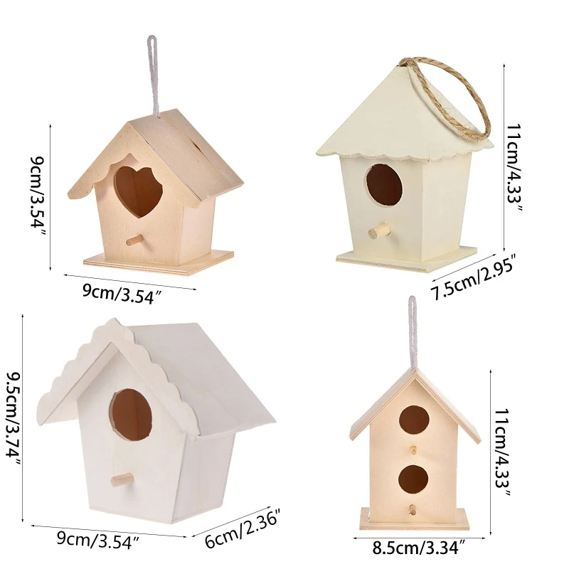 Bluebirds House Solid Wood Birdhouse Hanging Bird Nest Designed with Entrances and Perches for Small Birds bird house,bird nest