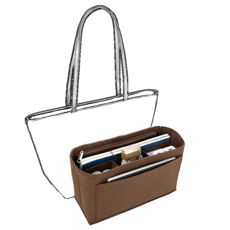 Felt Insert Bag Organizer for COCH CITY Tote Makeup Handbag Organizer Travel Inner Purse Portable Cosmetic Inside Bags 4
