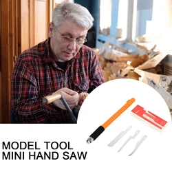 Mini scie de bricolage, Kit de Mini scie de bricolage exquis avec 3 lames artisanales, coupe artisanale multifonction pratique, outils de modèle manuel, manuel de menuisier 
