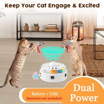 3 in 1 Electric Butterfly Cat Toy Interactive Cat Balls Track Electronic Cats Toy Automatic Cat Puzzle Toy For Indoor Cats 6