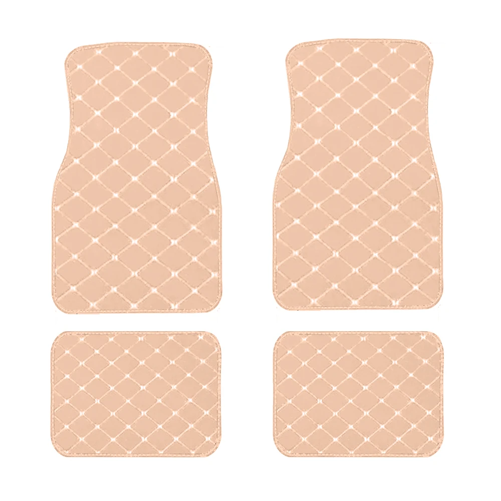 Horeset Boho Flower Dahlia Car Floor Mats - 4 Piece Set, Universal Fit For SUV, Sedan, Van, Waterproof