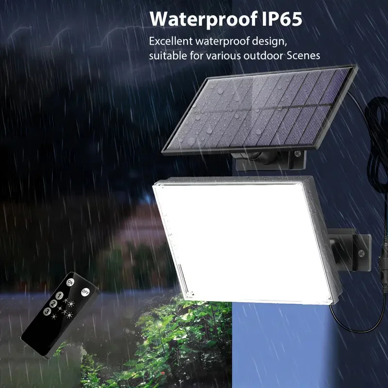 Solar-Powered LED Outdoor Waterproof Motion Sensor Wall Light with 3 Adjustable Lighting Modes