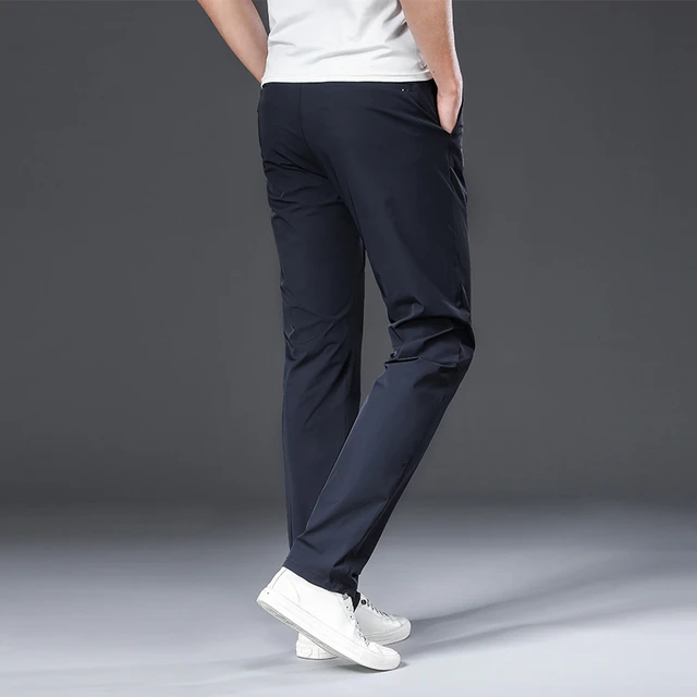 Brand Clothing Spring Summer Straight Suit Pants Men Business Fashion Black  Blue Solid Color Formal Trousers Large Size 40