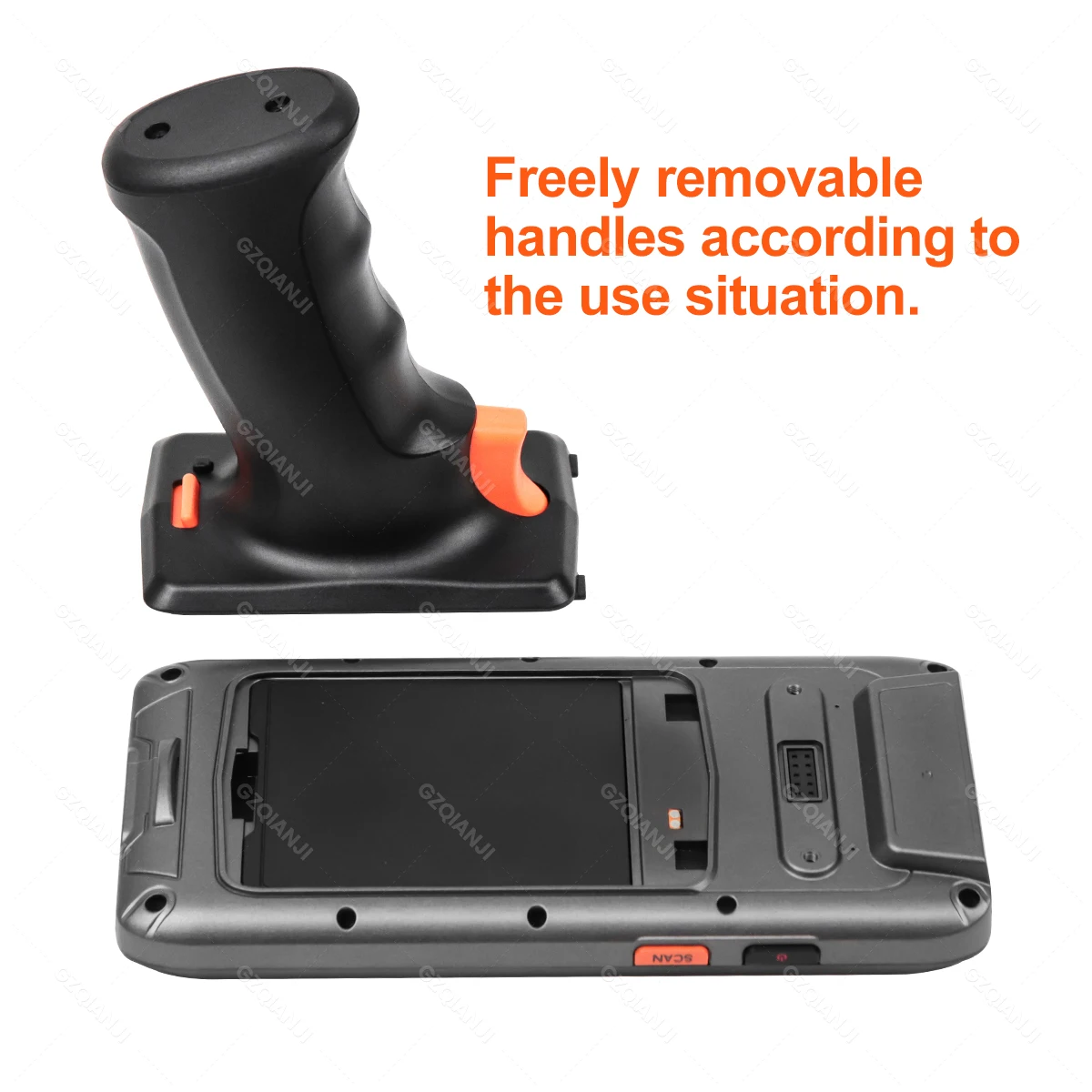 Handle PDA Android 13 Barcode Scanner 1D Laser 2D QR Code Reader Portable Data Collector Device with Handle Grip NFC 4+64GB