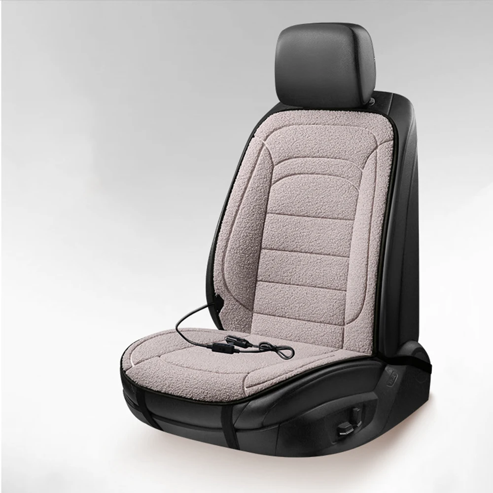 Heated Car Seat Cover Car Universal Automobiles Seat Cover Heating Cushion  Winter Seat Warmer 12V Soft Plush For Front Rear Seat