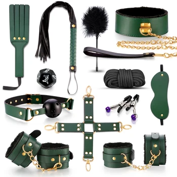 Leather Boundage Set – Gag for Sex, Handcuffs for Women & Cuffs for Sex