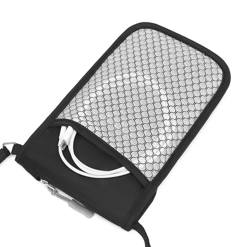 Portable Crossbody Bag Travel Passport Document Bag Multi-Function Ticket Card Storage Bag Oxford Cloth Neck Hanging Phone Bags