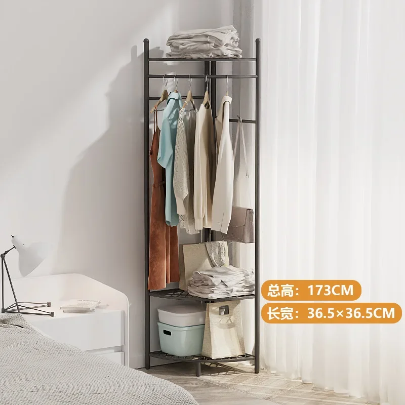 

Portable Bedroom Clothes Rack Metal Shoe Storage Gold Hangers Clothes Rack Place Saving Home Accessories