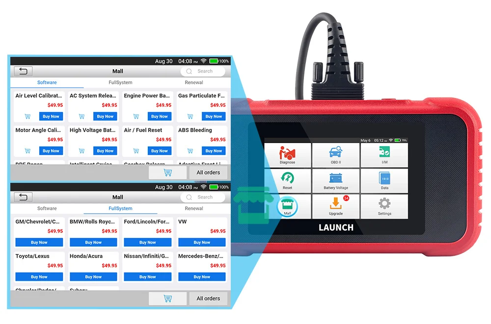 LAUNCH X431 CRP123E OBD2 Car Scanner OBD OBDII Engine ABS Airbag SRS Transmission Automotive Diagnostic Tools PK CRP123X CRP123 cheap car inspection equipment