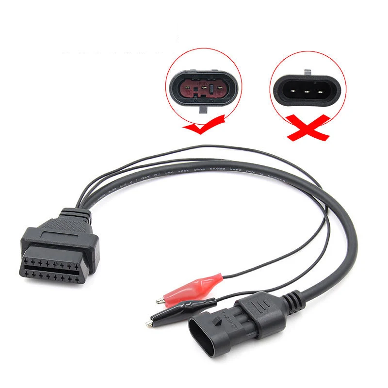 3Pin OBD Cable 3 Pin Male To OBD 16pin Adapter OBD2 OBDII DLC 16 Pin Female Diagnostic Tool for FIAT Lancia Alfa Romeo Obd2 Extension Cable Obd2 Cable