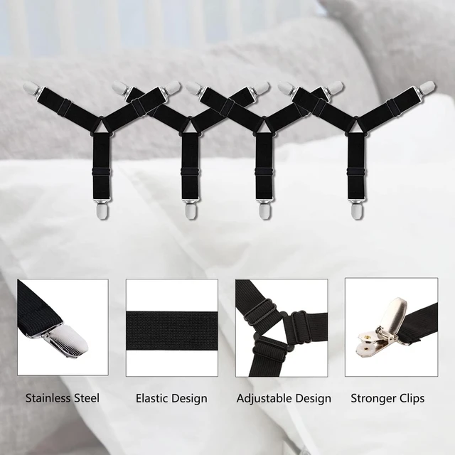 4Pcs/lot Bed Sheet Fasteners Holder Gadgets for Bed Sheet Organizer Mattress  Cover Clip For Home