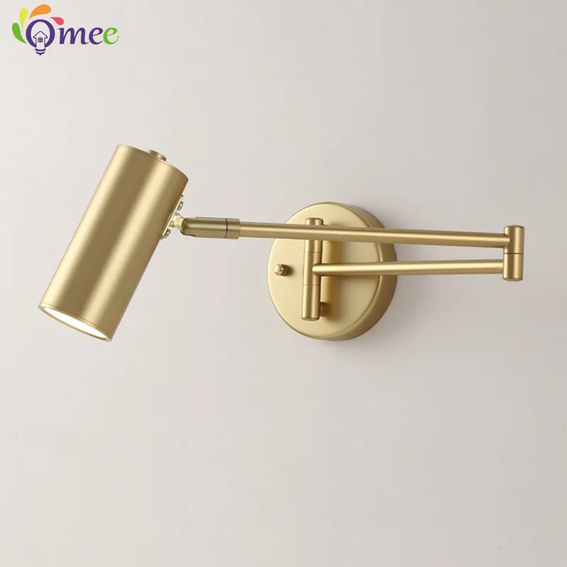 Mordern Led Wall Lamp Rocker Arm Home Wall Light Black Fixture Adjustable Angle Length Wall sconce Bedroom Bedside Reading Light