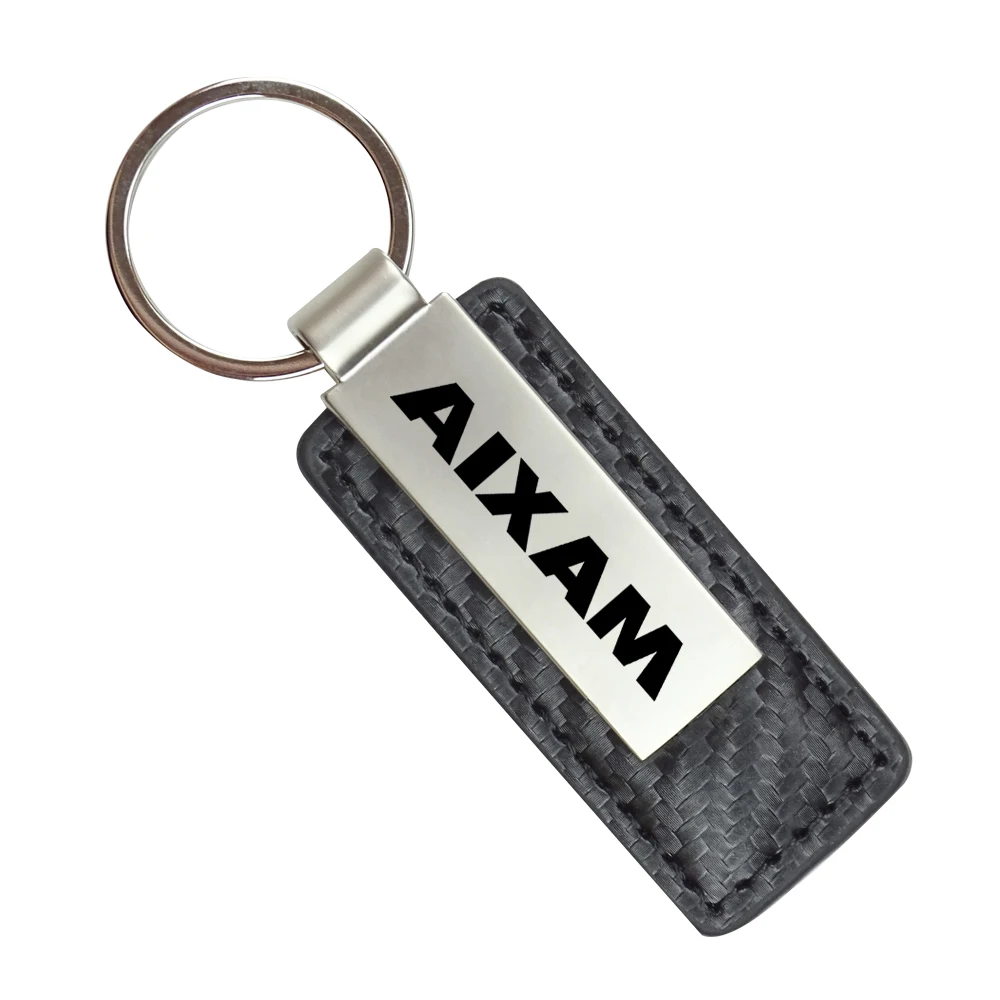 Leather Metal Car Key Chain Keychain Car Key Ring For Aixam MINAUTO Cross City Pack GTO GTI Crossline Crossover Accessories