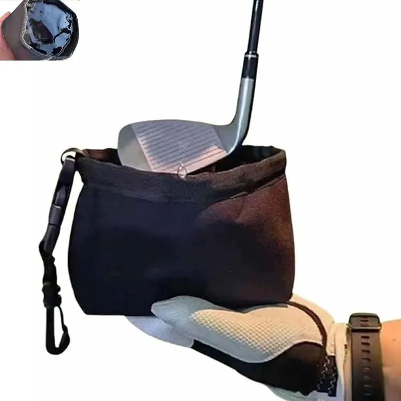 Easy-Clean Waterproof Golf Scrub Bag: Portable and DetachableEnhance Club Performance On-The-Go-Essential Accessory for Golfers
