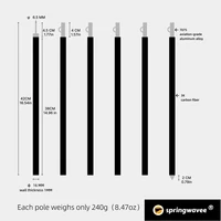 Springwavee Carbon Fiber Ultralight Canopy Pole/Tent Strut, 2.28m, Adjustable,Portable and Easy to Carry 2