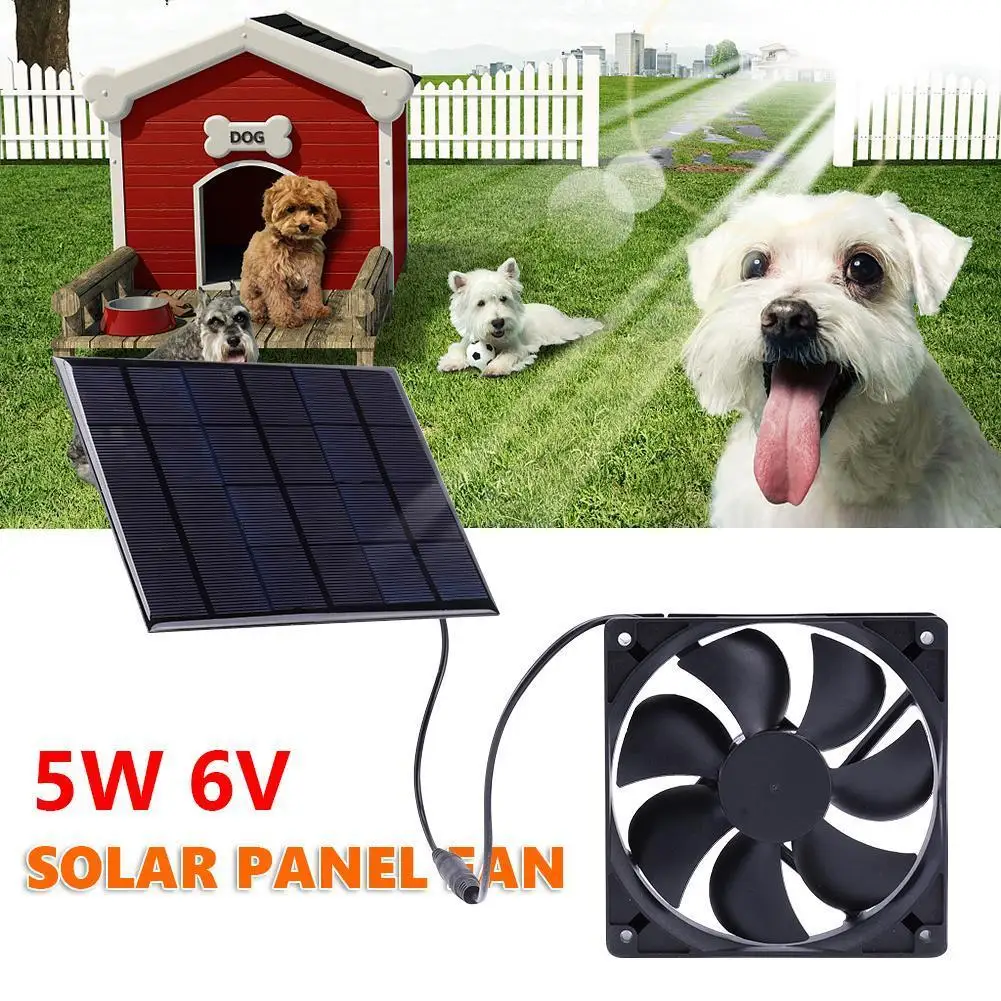 Solar Panel Powered Fan Mini Ventilator for Pet Chicken House