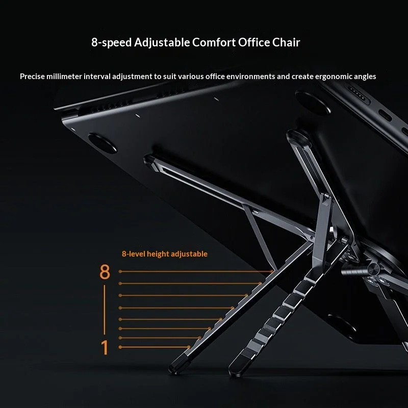 Baleela Aviation 알루미늄 합금 접이식 노트북 스탠드 및 휴대용 휴대폰 홀더, 경량, 휴대가 간편, 다각도 조절 가능