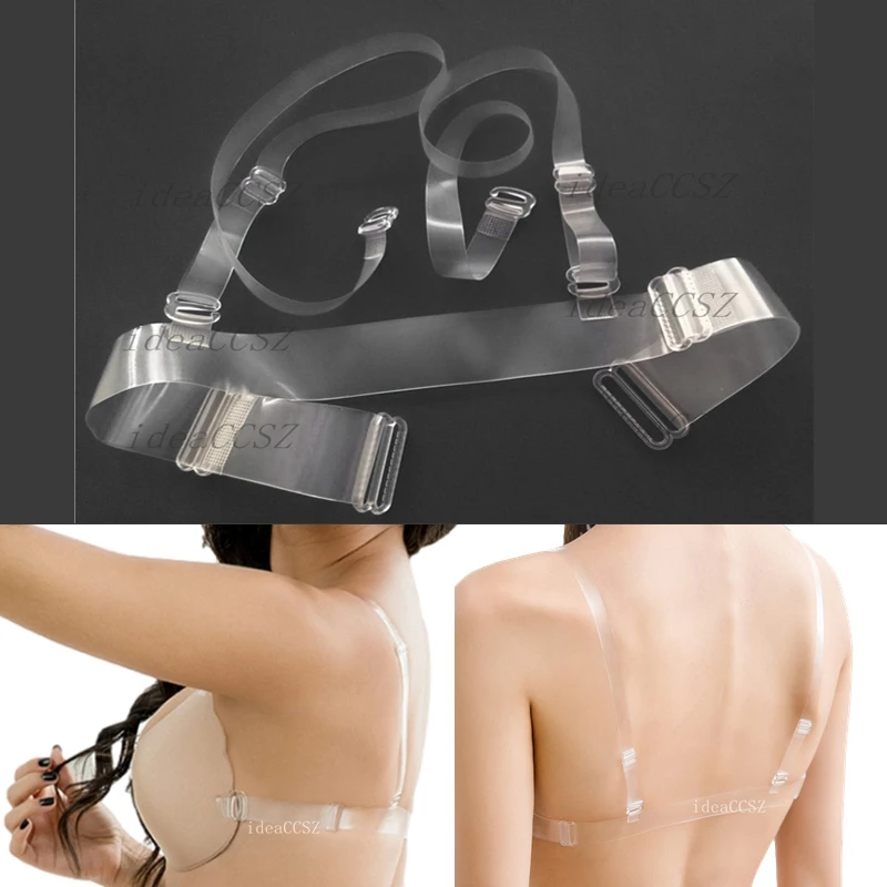 3 Pairs/Set Clear Bra Straps Transparent Invisible Detachable