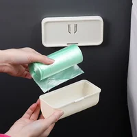 Garbage Bag Storage Box Cling Film Container Wall Mounted Trash Bags Holder Kitchen Plastic Bags Dispenser Bathroom Organization 2