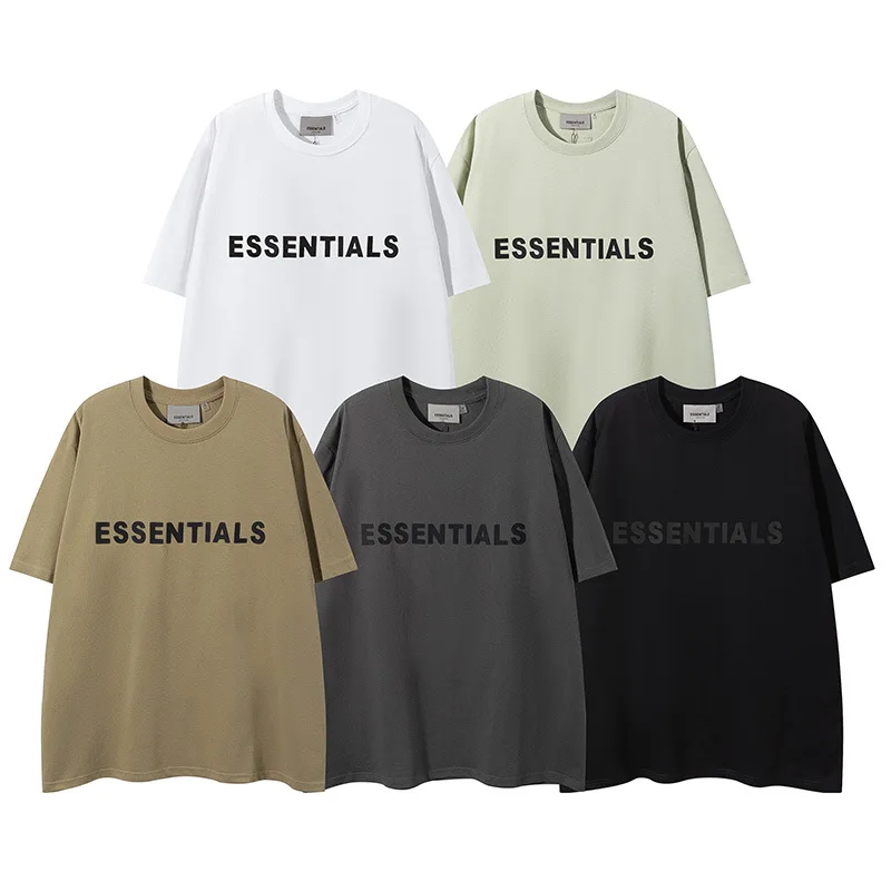 

ESSENTIALS T-shirts Men's Women's Summer Fashion Letter Printing Oversized Short Sleeve Hight Street Hip-hop Casual Best Quality